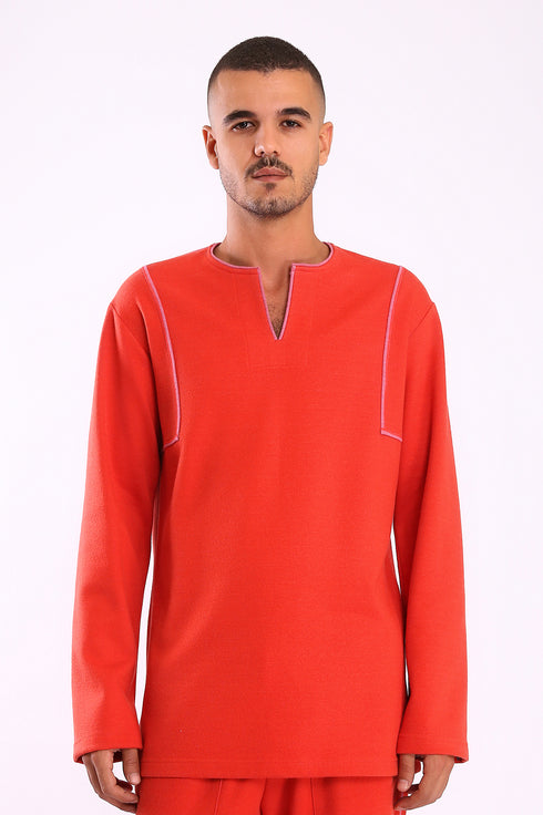 Sweater in Bi-Color with side slits